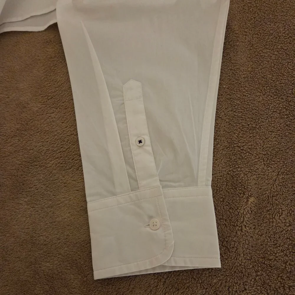 NWT J Crew Relaxed Fit Crisp Organic Cotton Poplin Button Up Shirt Size 22 White - Picture 6 of 11